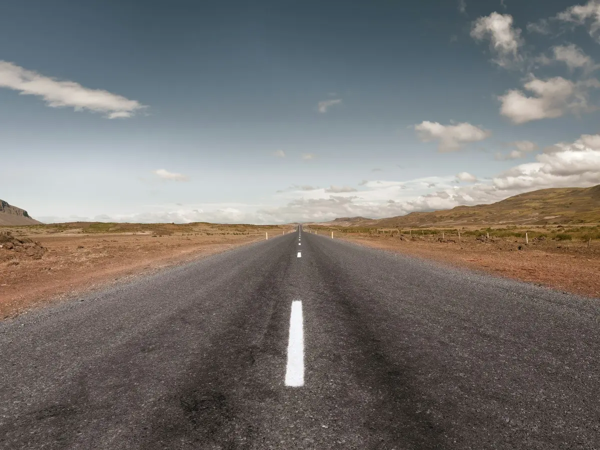 An open road toward the horizon